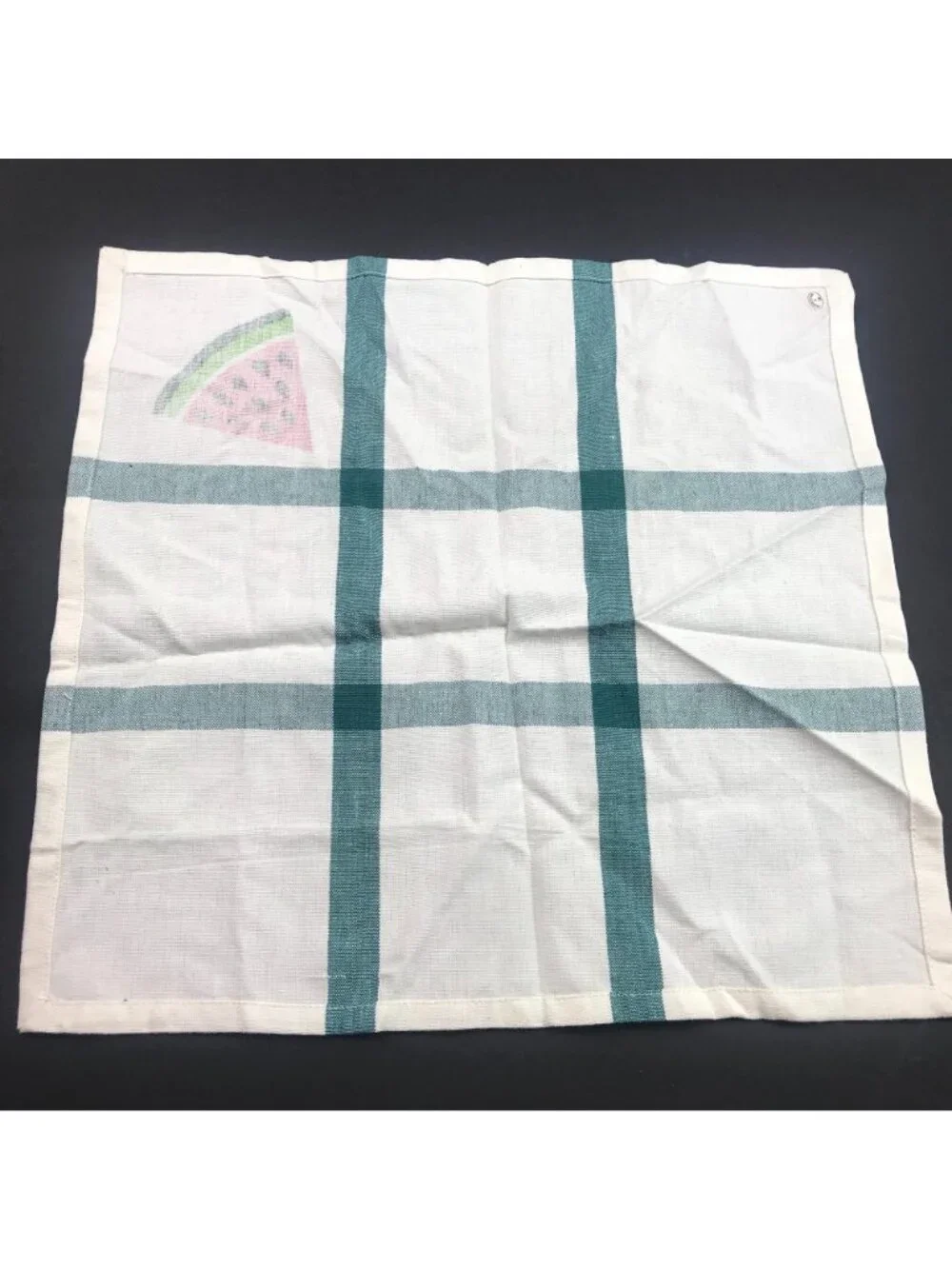 Watermelon Slice Summer Green Plaid Napkins Table Decoration Set Of 8